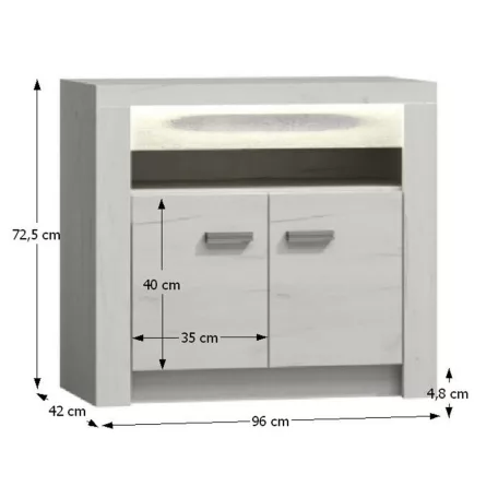 Komód, kőris fehér, INFINITY I-10