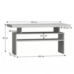 Dohányzóasztal, kőris fehér, INFINITY I-13
