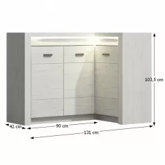 Komód, kőris fehér, INFINITY I-15