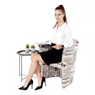 Klub fotel, szövet újságminta, CUBA