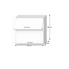 Felsőszekrény, fehér magas fényű HG, LINE G80