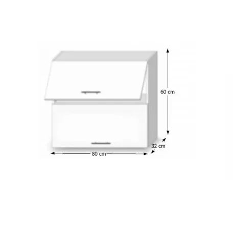 Felsőszekrény, fehér magas fényű HG, LINE G80