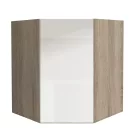 Felsőszekrény, sarok, fehér magas fényű HG, LINE