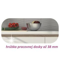 Alsószekrény D 80, fehér magas fényű HG, LINE