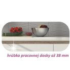 Alsószekrény három fiókkal D60, fehér magas fényű HG, LINE