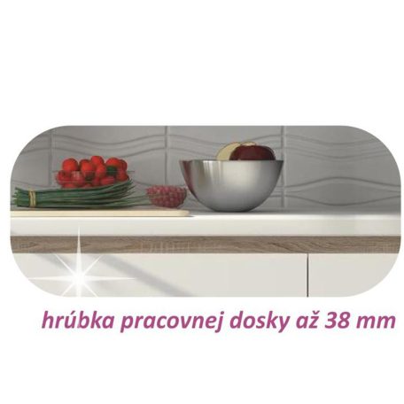 Alsószekrény három fiókkal D60, fehér magas fényű HG, LINE