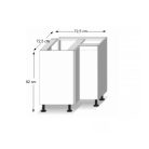 Alsó sarokszekrény, fehér magas fényű HG, LINE