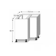 Alsó sarokszekrény, fehér magas fényű HG, LINE