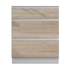 Alsószekrény három fiókkal, tölgy sonoma, LINE D60