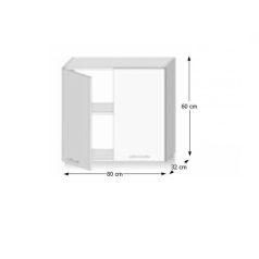 Felsőszekrény két ajtóval, tölgy sonoma, LINE G80