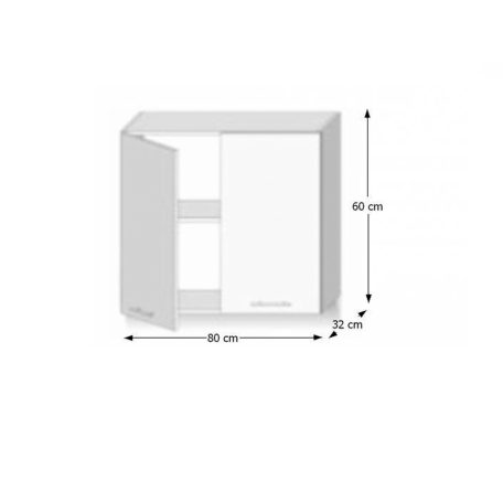 Felsőszekrény két ajtóval, tölgy sonoma, LINE G80