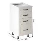 Fiókos alsószekrény, fehér/északi sosna, ROYAL D40S4