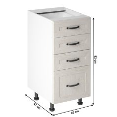 Fiókos alsószekrény, fehér/északi sosna, ROYAL D40S4