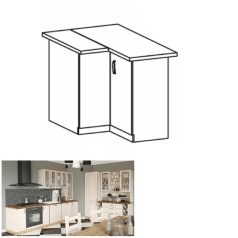 Alsó sarokszekrény, fehér/északi sosna, ROYAL D90N