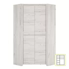 sarokszekrény typ 21, fehér craft, ANGEL