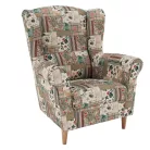 Füles fotel, szövet patchwork viorica 1, CHARLOT