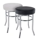 Puff,  króm + textilbőr fekete, IRENA