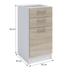 alsószekrény, tölgy sonoma/fehér, FABIANA S - 40SZ2