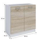 alsószekrény, tölgy sonoma/fehér, FABIANA S - 80