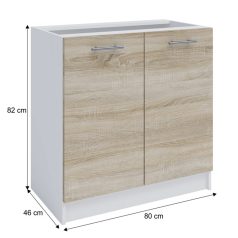 alsószekrény, tölgy sonoma/fehér, FABIANA S - 80