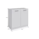 kétajtós alsószekrény, fehér,  FABIANA S80