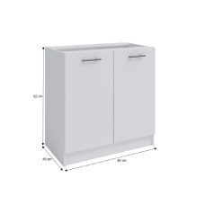 kétajtós alsószekrény, fehér,  FABIANA S80