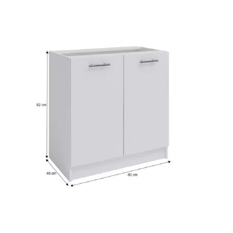 kétajtós alsószekrény, fehér,  FABIANA S80