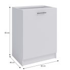 alsószekrény, fehér, FABIANA S - 60