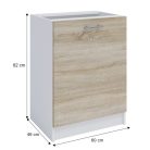 alsószekrény, tölgy sonoma/fehér, FABIANA S - 60