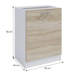 alsószekrény, tölgy sonoma/fehér, FABIANA S - 60