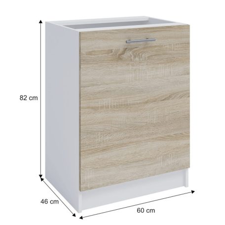 alsószekrény, tölgy sonoma/fehér, FABIANA S - 60