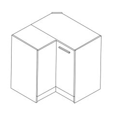 alsó sarokszekrény, fehér, FABIANA S - 90N