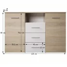 Komód, tölgy sonoma/fehér, GABRIELA