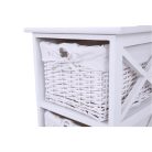 Komód, fa/vesszőfonás/szövet, fehér, RAFAELLO 3