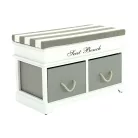 Lóca párna nélkül, 2 fiók, fehér/szürke, SEAT BENCH 2 NEW