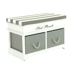   Lóca párna nélkül, 2 fiók, fehér/szürke, SEAT BENCH 2 NEW