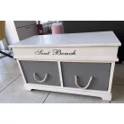 Lóca párna nélkül, 2 fiók, fehér/szürke, SEAT BENCH 2 NEW