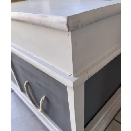 Lóca párna nélkül, 2 fiók, fehér/szürke, SEAT BENCH 2 NEW