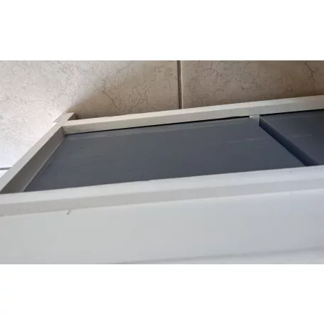 Lóca párna nélkül, 2 fiók, fehér/szürke, SEAT BENCH 2 NEW