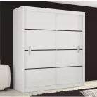 Szekrény tolóajtóval, fehér/fekete, MERINA 203