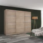 Szekrény tolóajtóval, tölgy sonoma/szürke, MERINA 250