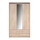 Szekrény tükörrel 3D4S, tölgy sonoma, NORTY TYP 1