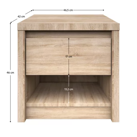 Éjjeliszekrény, DTD laminált, tölgy sonoma, NORTY