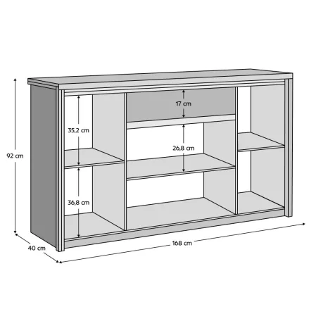 Komód, DTD laminált, tölgy sonoma, NORTY TYP 11