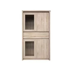   Vitrines szekrény, DTD laminált, tölgy sonoma, NORTY TYP 7