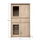 Vitrines szekrény, DTD laminált, tölgy sonoma, NORTY TYP 7