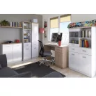 Szekrény 2D1S, fehér/tölgy sonoma, TOPTY 05