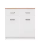 Komód 2D1S, fehér/tölgy sonoma, TOPTY TYP 14