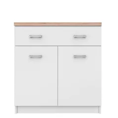 Komód 2D1S, fehér/tölgy sonoma, TOPTY TYP 14