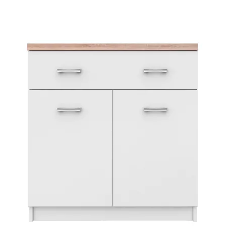 Komód 2D1S, fehér/tölgy sonoma, TOPTY TYP 14